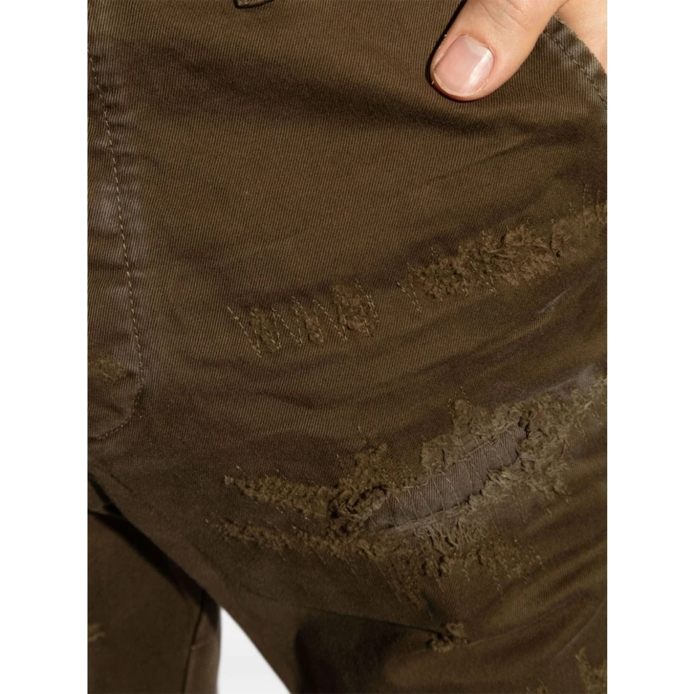 Dsquared2 Groene Stretch Katoenen Broek Gescheurd Green Heren