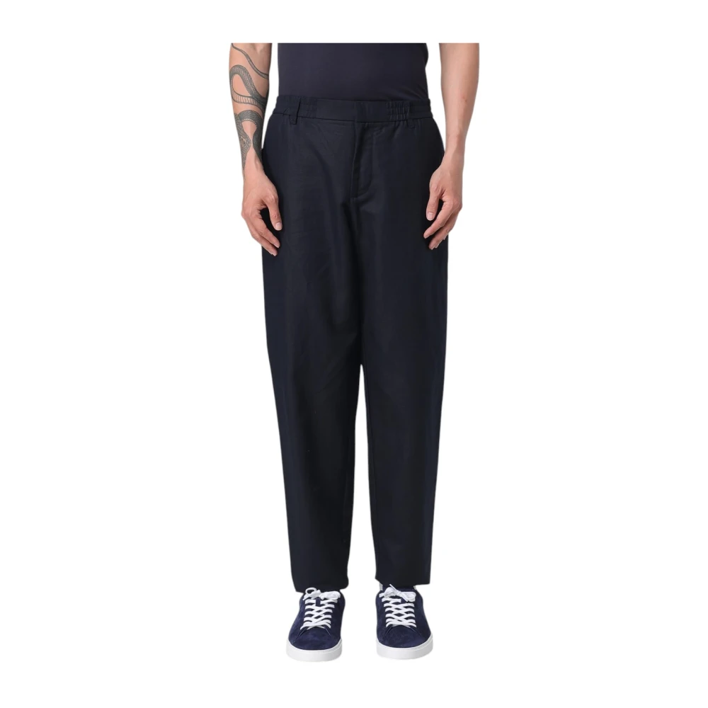 Armani Exchange Men's Blue Pantalone Wide Trousers - Straight Trousers - W30 - Trousers