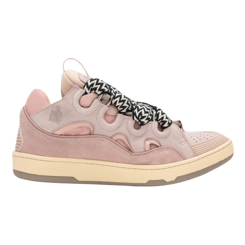 Lanvin Leather Curb Sneaker Heren Schoenen Roze