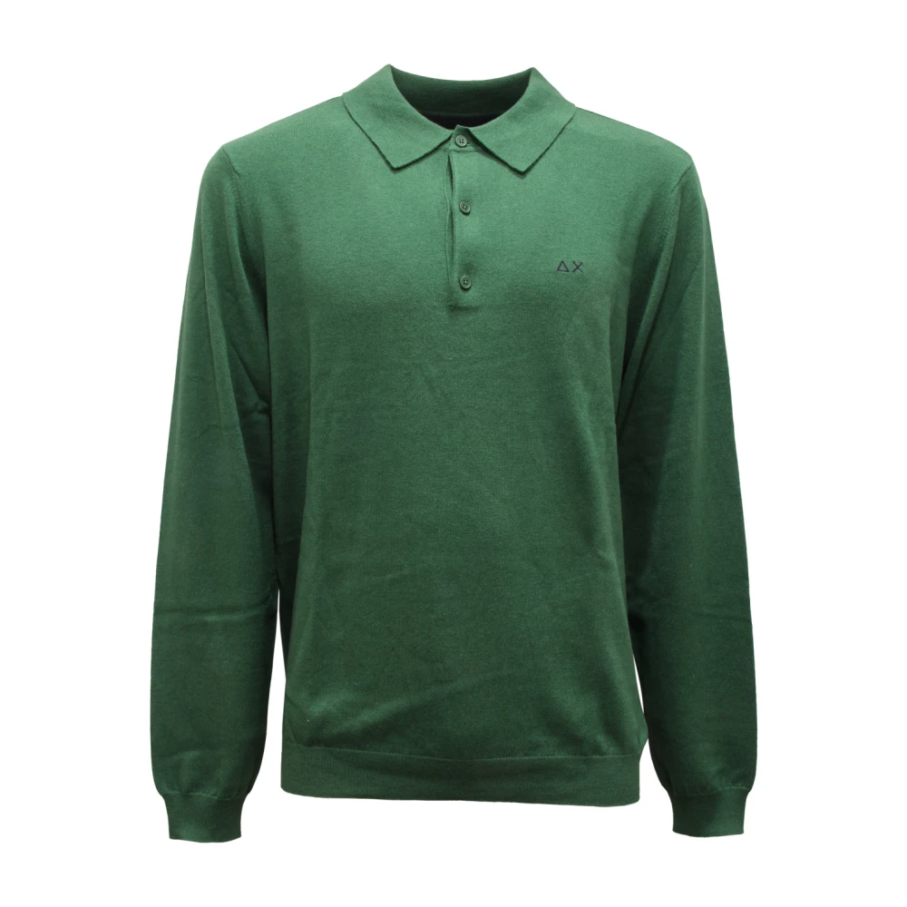 Sun68 Men's Green Maglione Polo Jumper - Round-Neck Knitwear - Xl - Knitwear