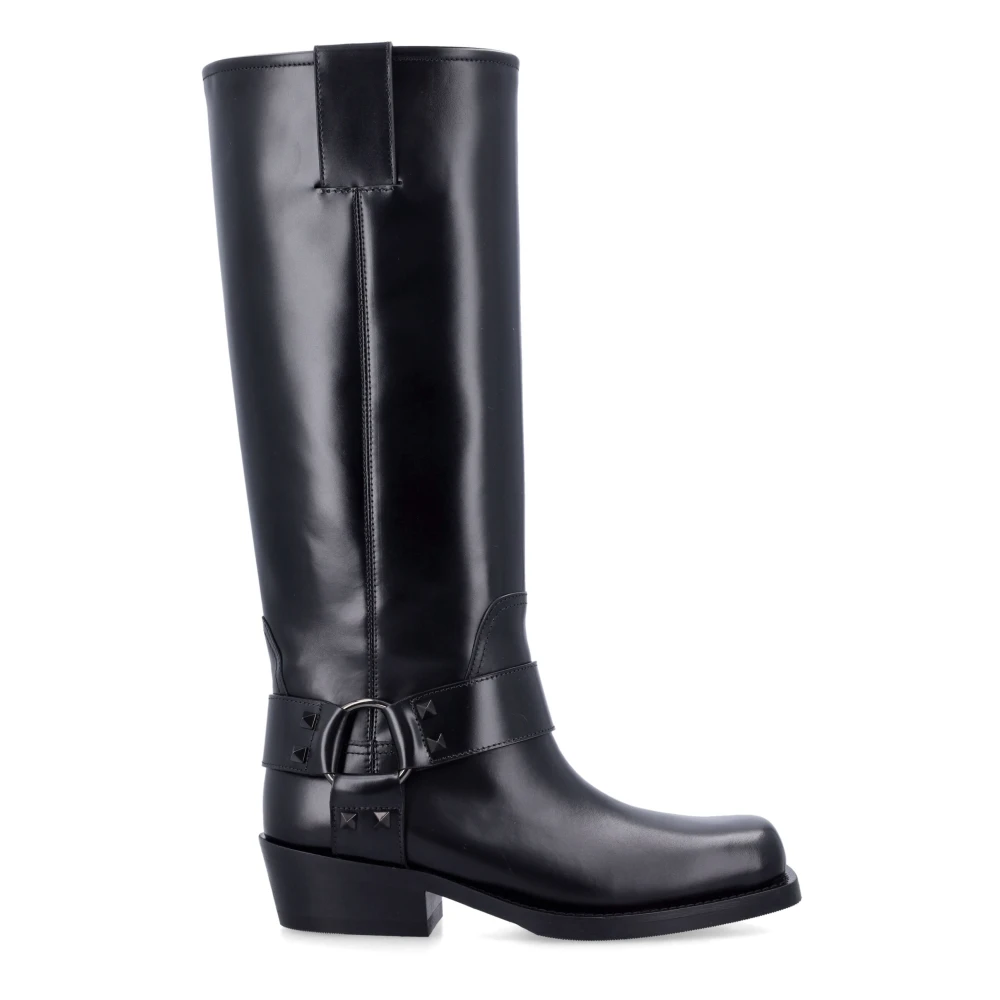 Valentino Garavani Women's Black Rockstud Biker Boot
