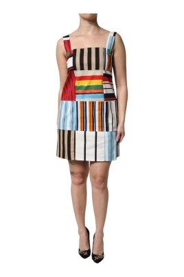 multicolor-stripe-mini-dress