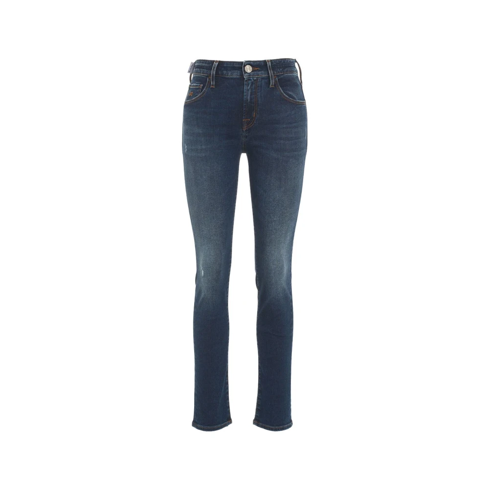 Jacob Cohën Skinny Jeans Kimberly Logo Details Italië Blue Dames