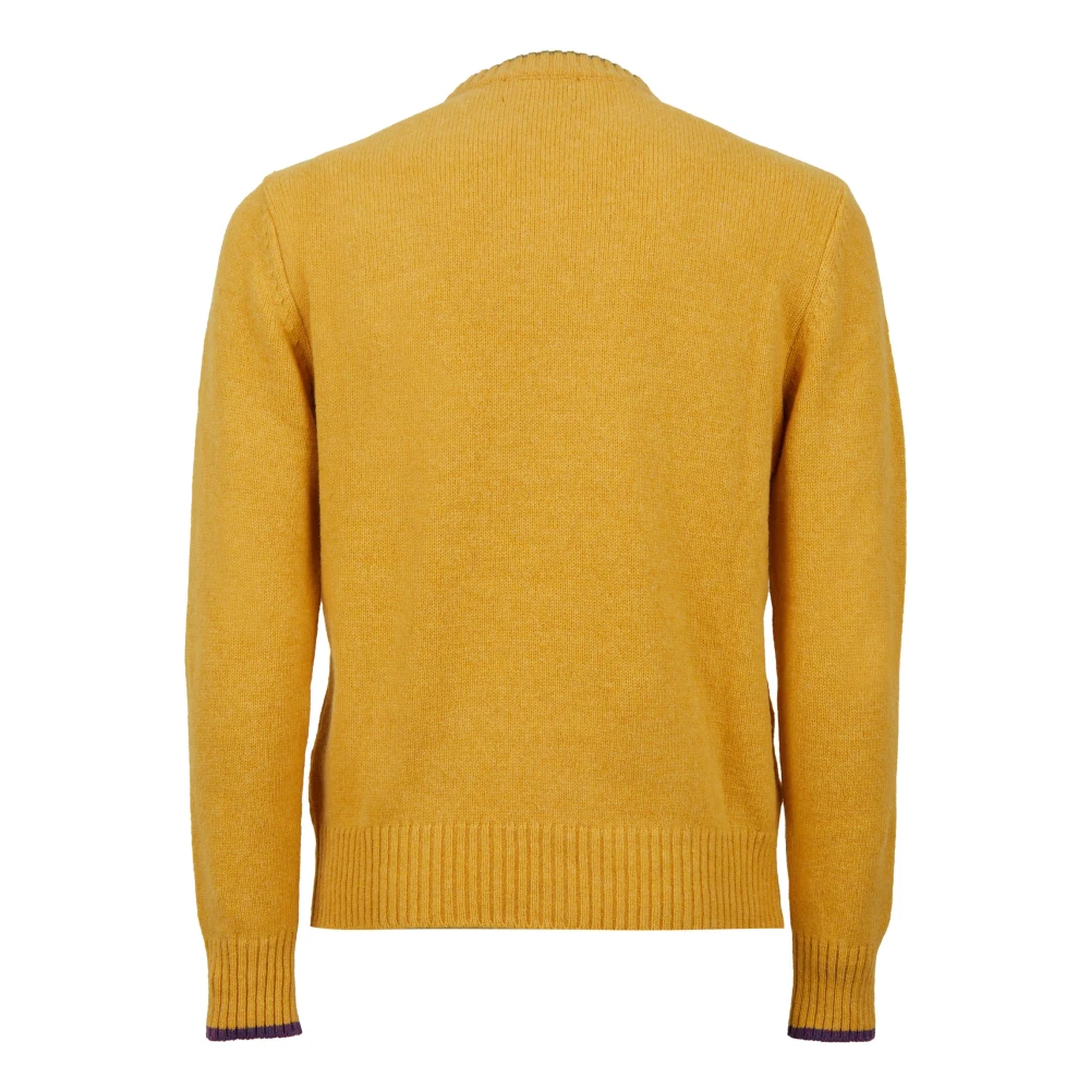 Gallo Mannen effen geel ronde hals Yellow Heren