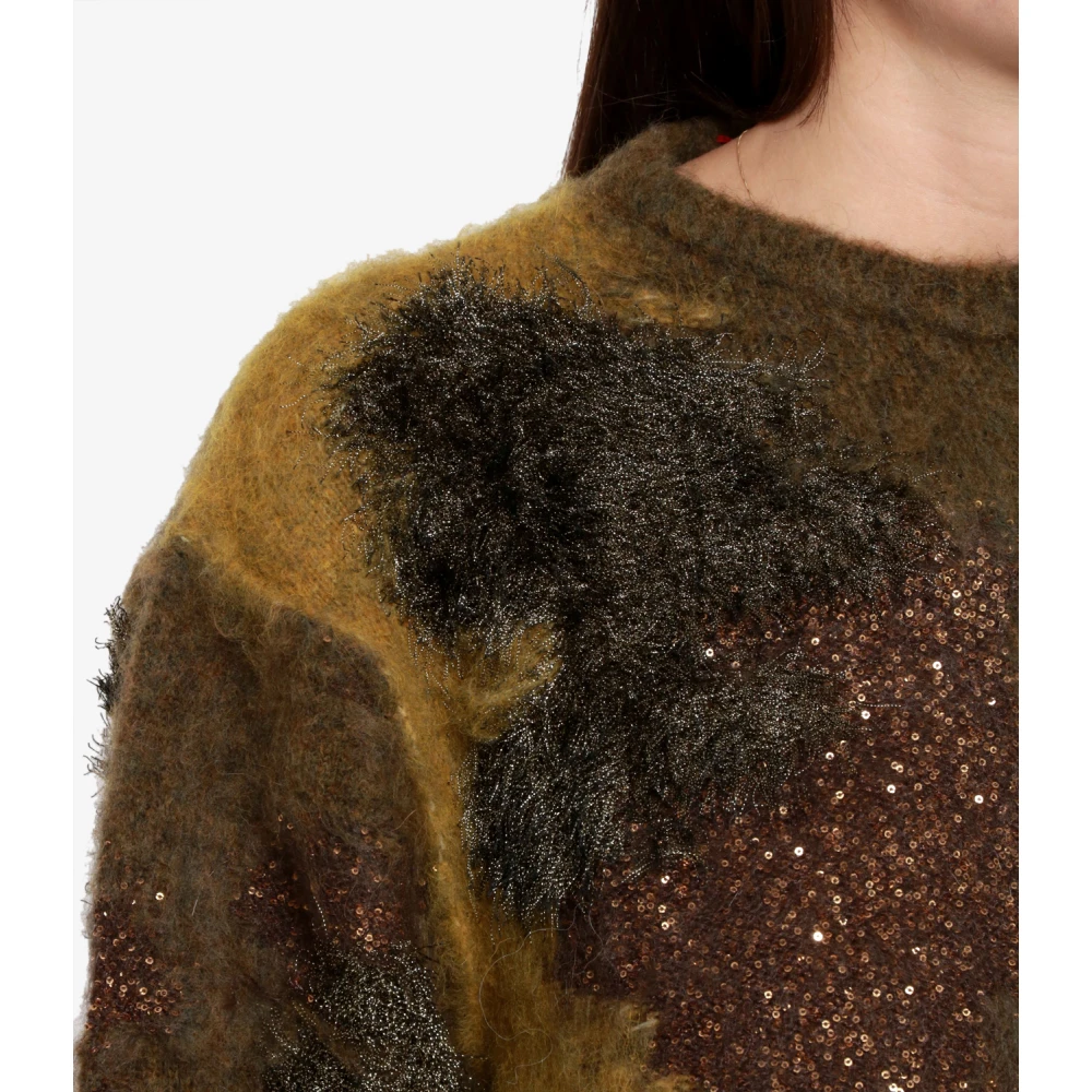 Semicouture Camouflage Wollen Trui Multicolor Dames