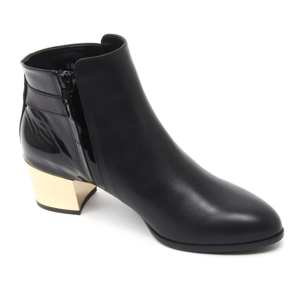 Hogan Women's Black Elegant Ankle Boot Shoe With Heel
