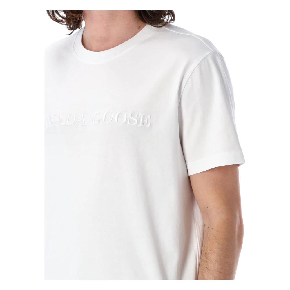 Canada Goose Wit T-shirt Emersen Katoenen Jersey White Heren