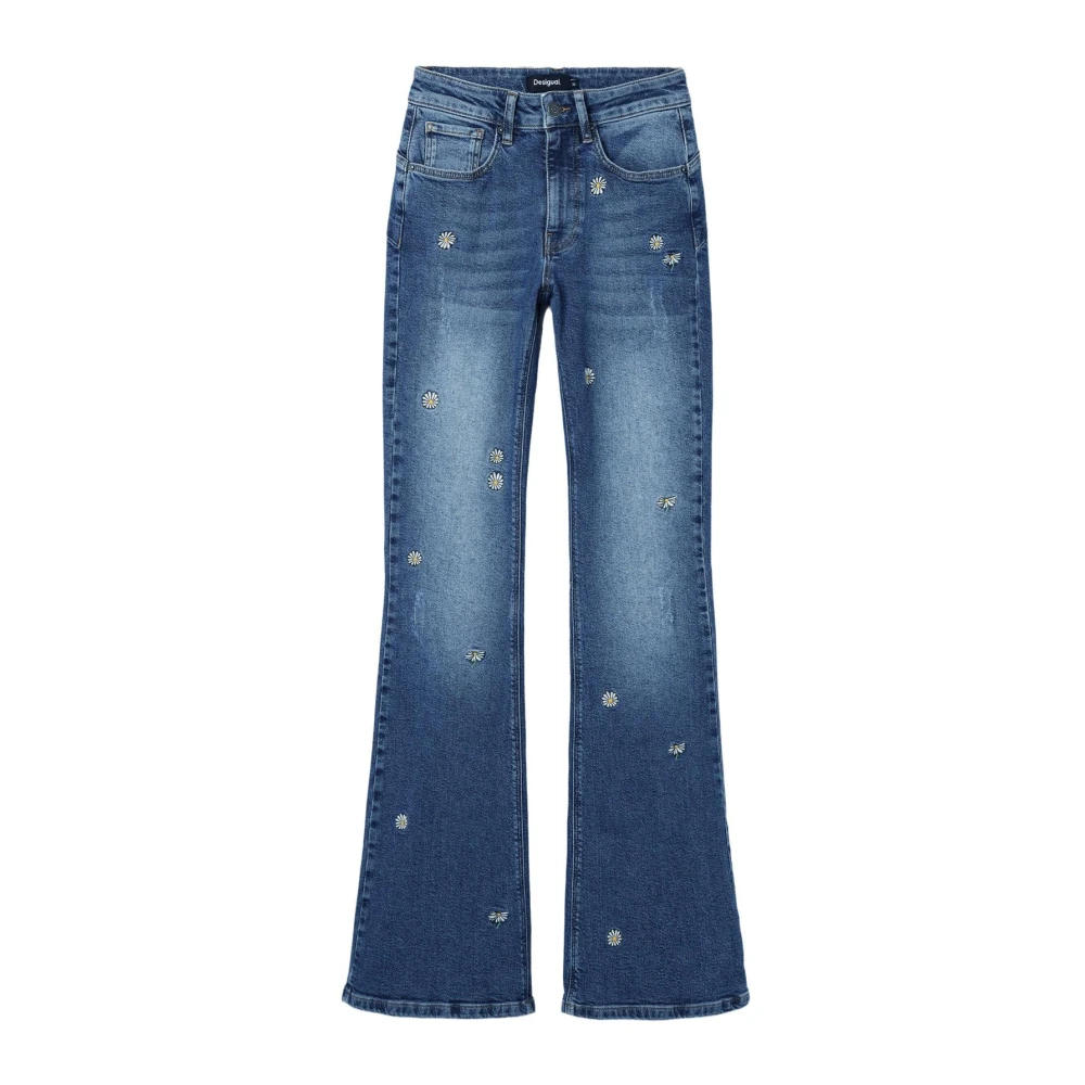 Desigual Blauwe versleten effect jeans Blue Dames