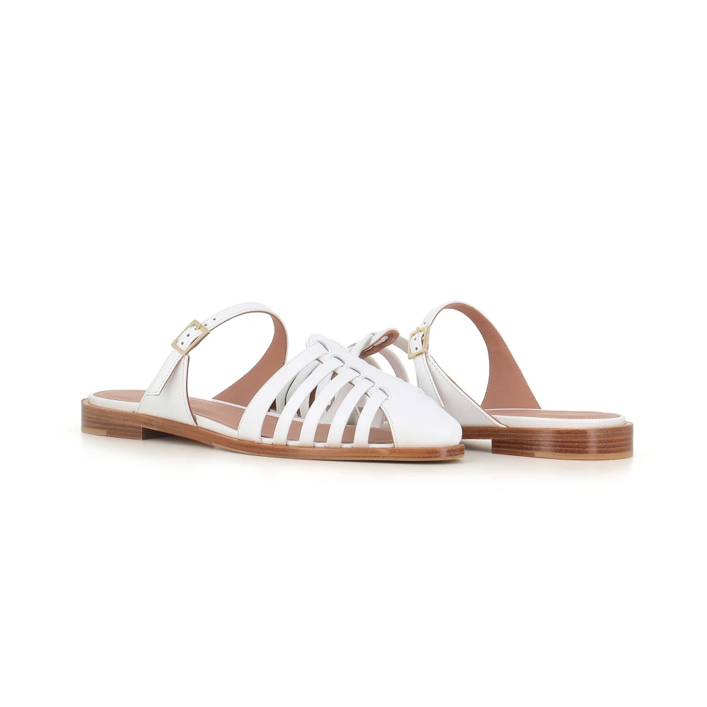 Malone Souliers Witte leren slingback schoenen White Dames