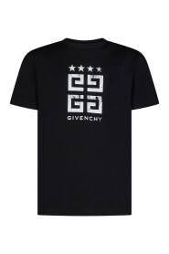 Schwarzes Slim-Fit T-Shirt mit 4G Stars Print