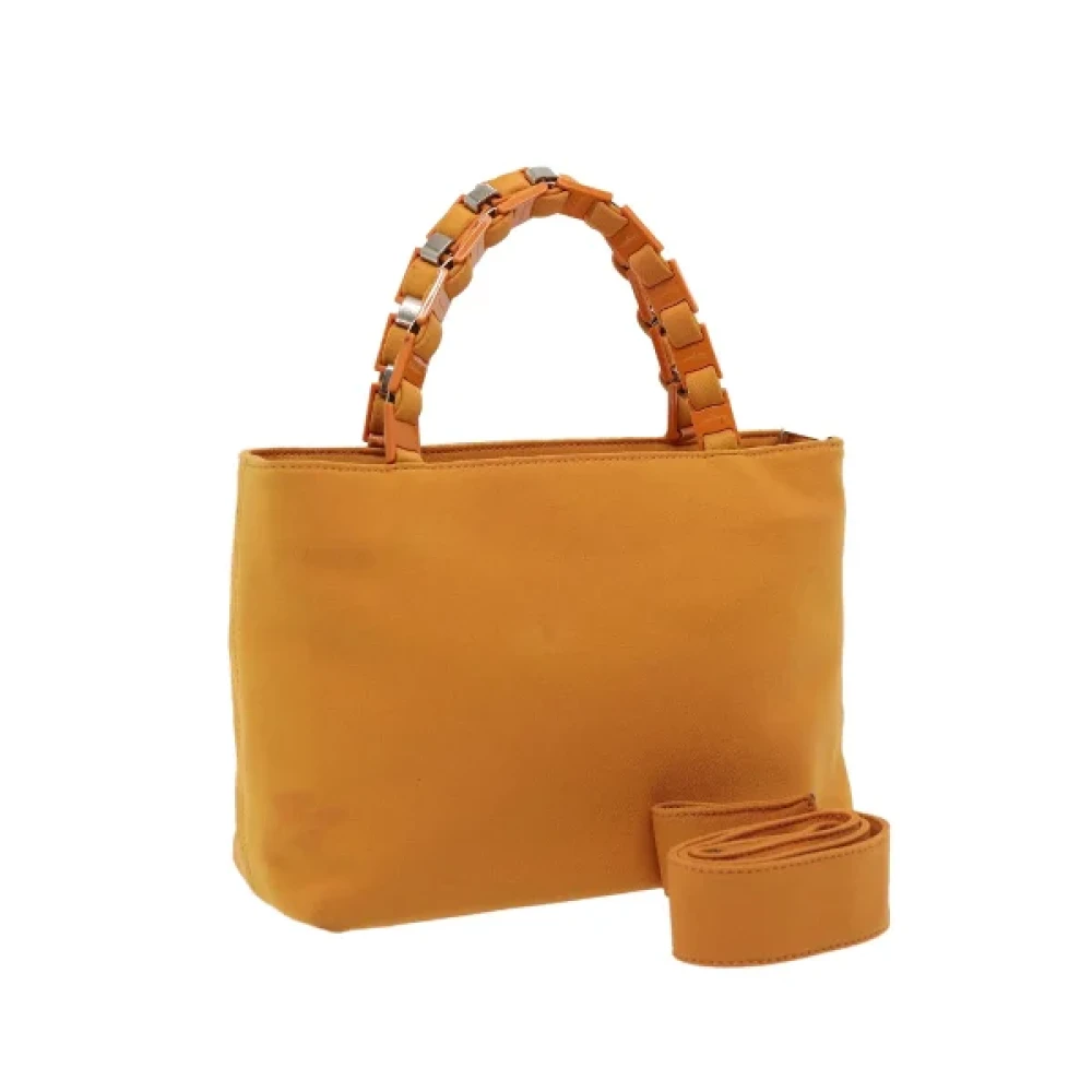 Salvatore Ferragamo Pre-owned Canvas handbags Orange Dames