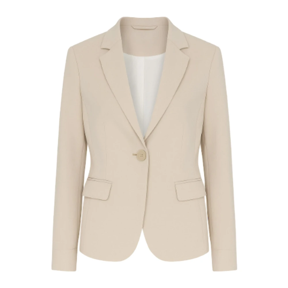 2-Biz Beige Sand Blazer In Polyester/Elastane - Female - Blazers - Xs - Jackets