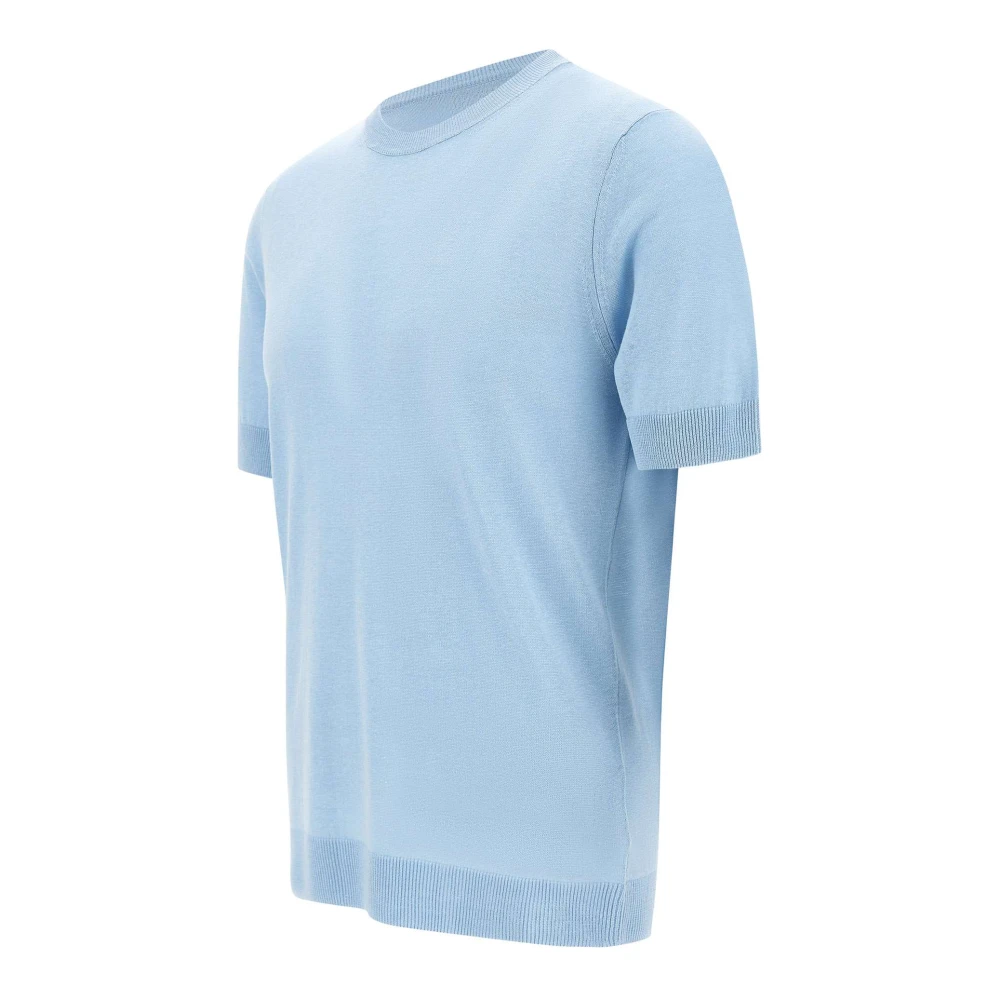 Filippo De Laurentiis Blauwe Zijden Linnen Sweater Blue Heren
