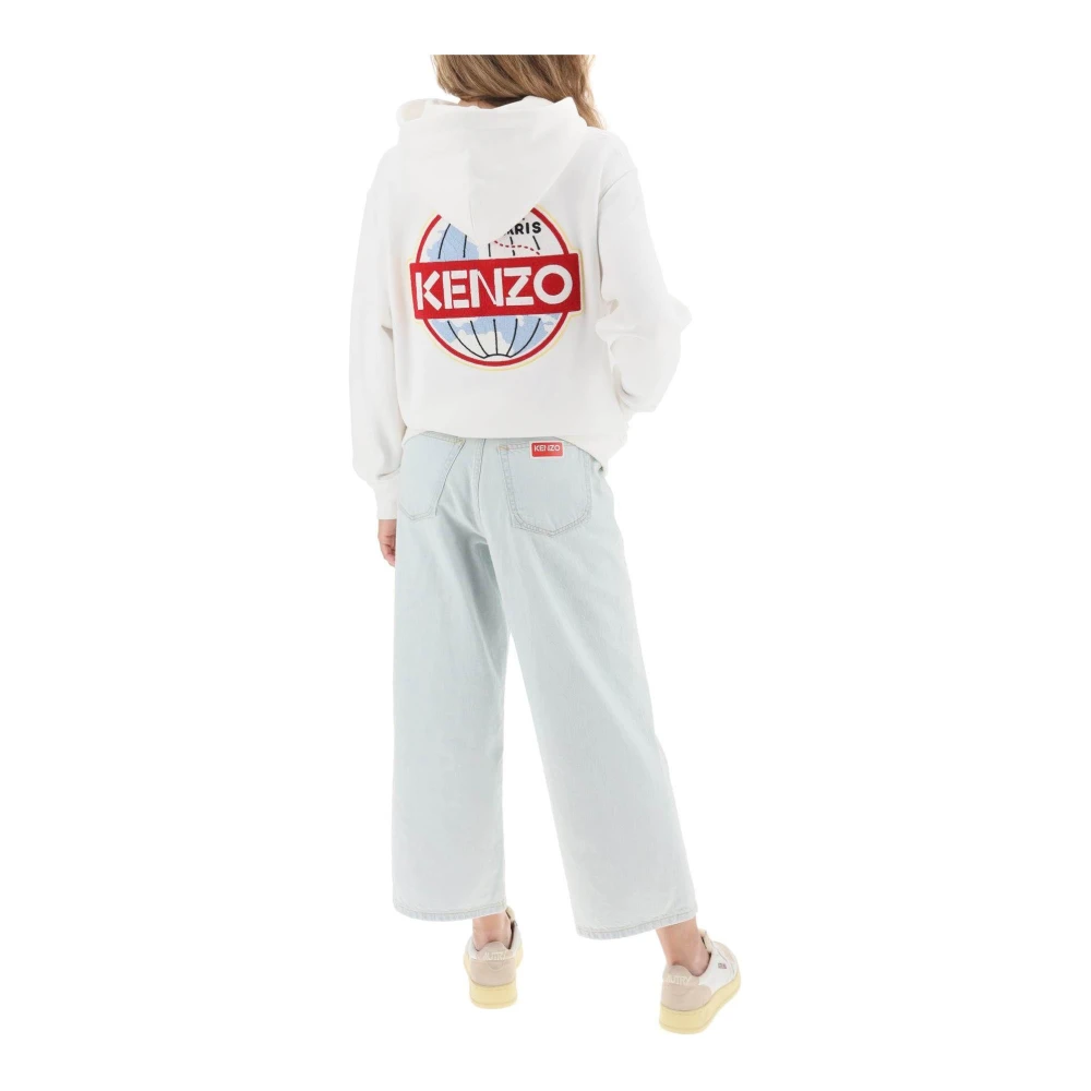 Kenzo Geborduurde hoodie met Travel embleem White Dames