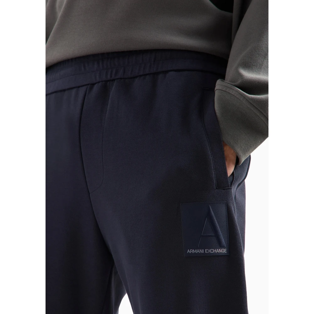Armani Exchange Stijlvolle Joggingbroek Blue Heren