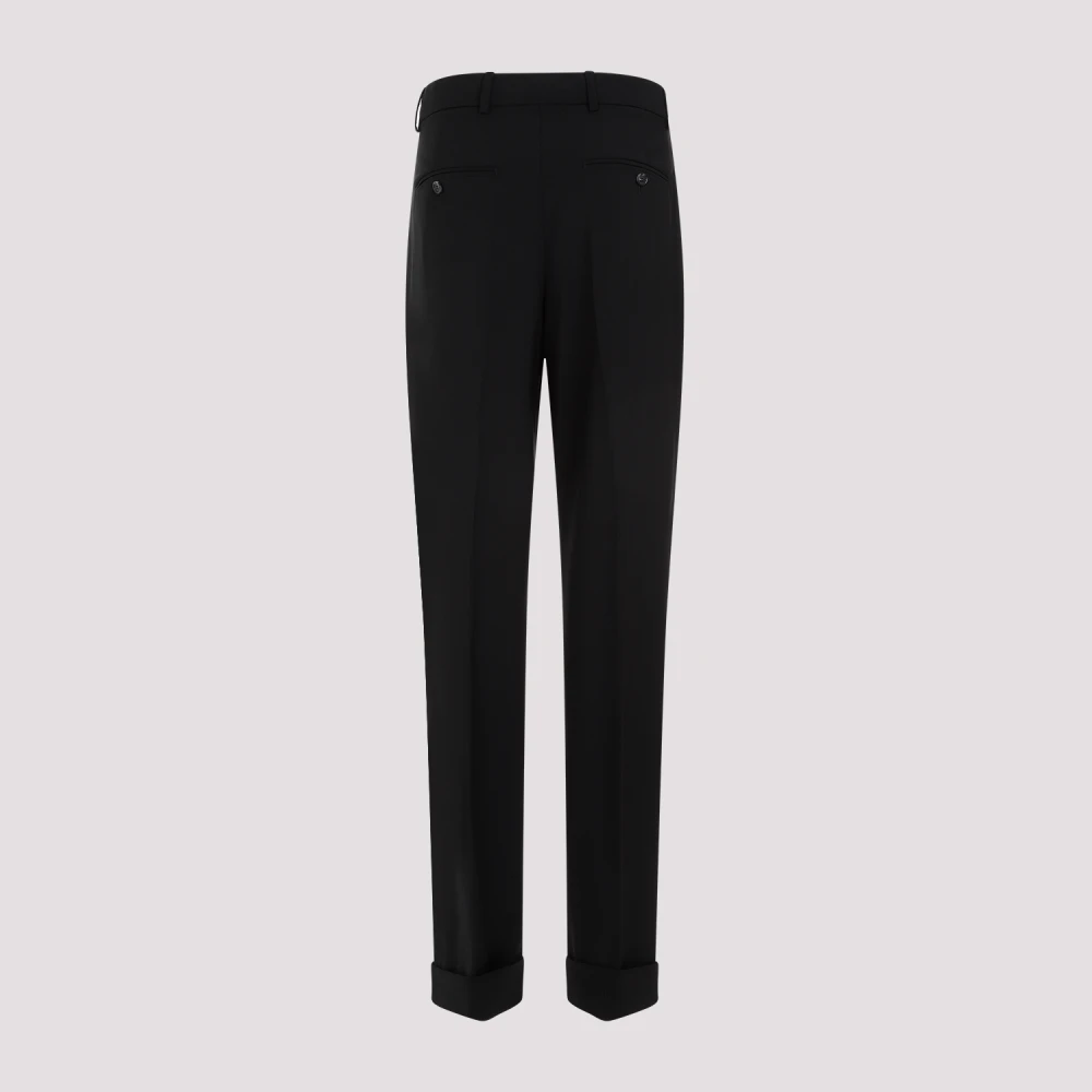 SPORTMAX Zwarte wollen broek met omslagzoom Black Dames