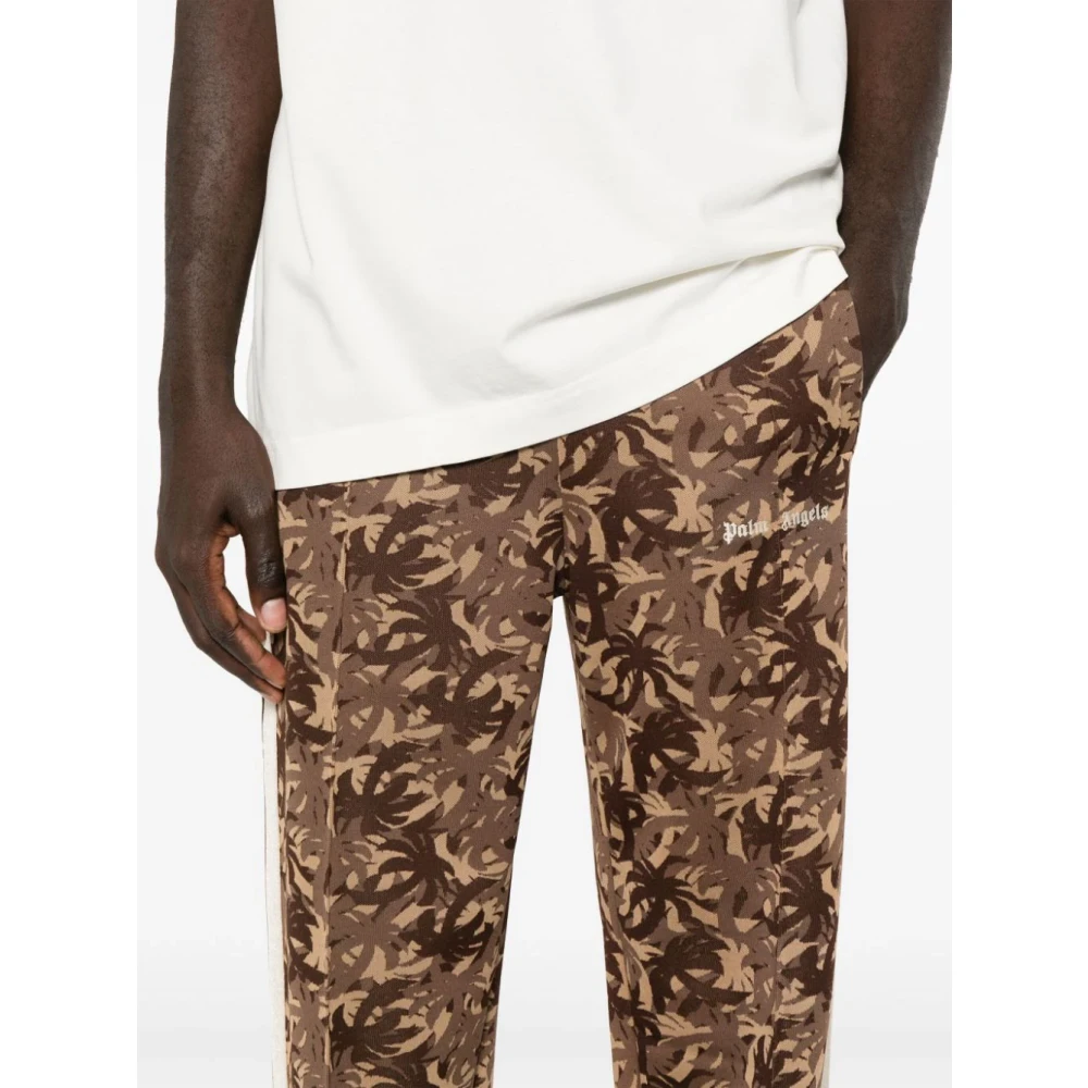 Palm Angels Camouflage Broek met Palm Trees Patroon Brown Heren