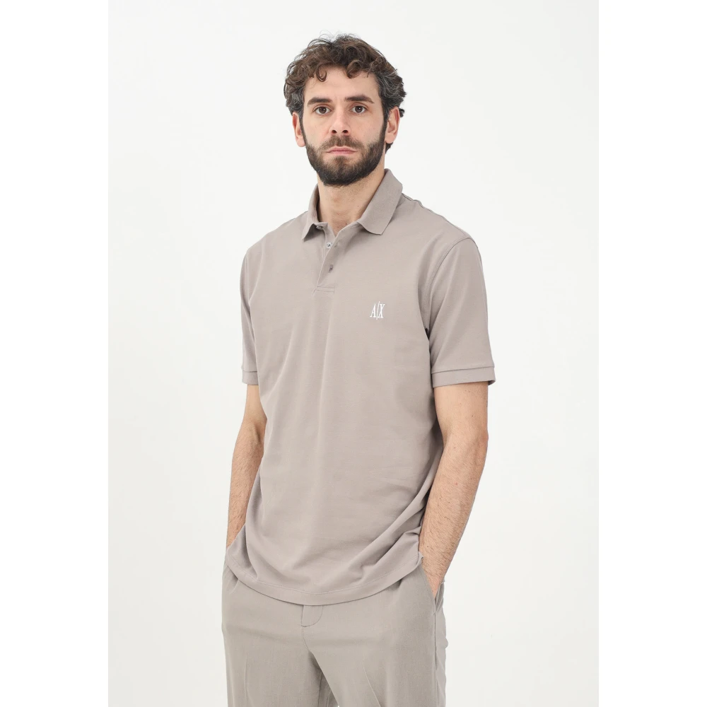 Armani Exchange Essentiële en verfijnde polo met korte mouwen Gray Heren