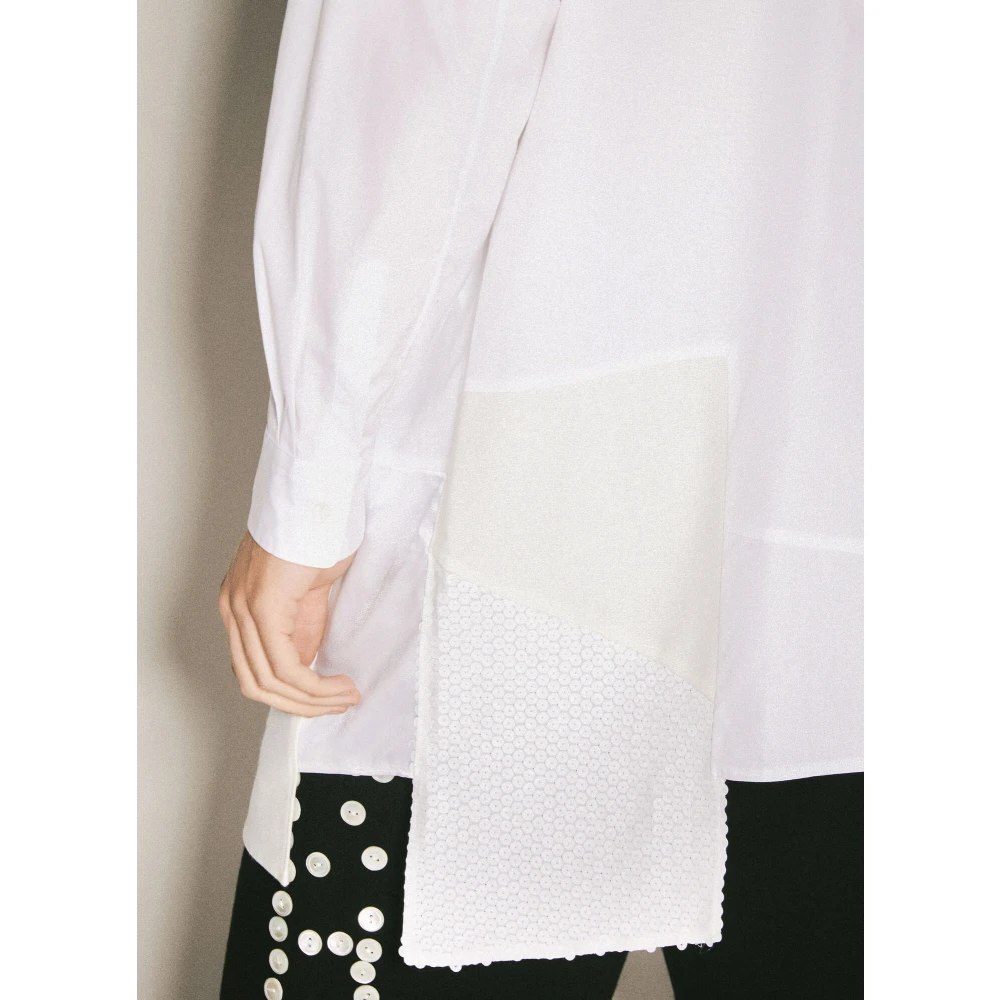 Comme des Garçons Contrastpaneel Pailletten Shirt White Heren