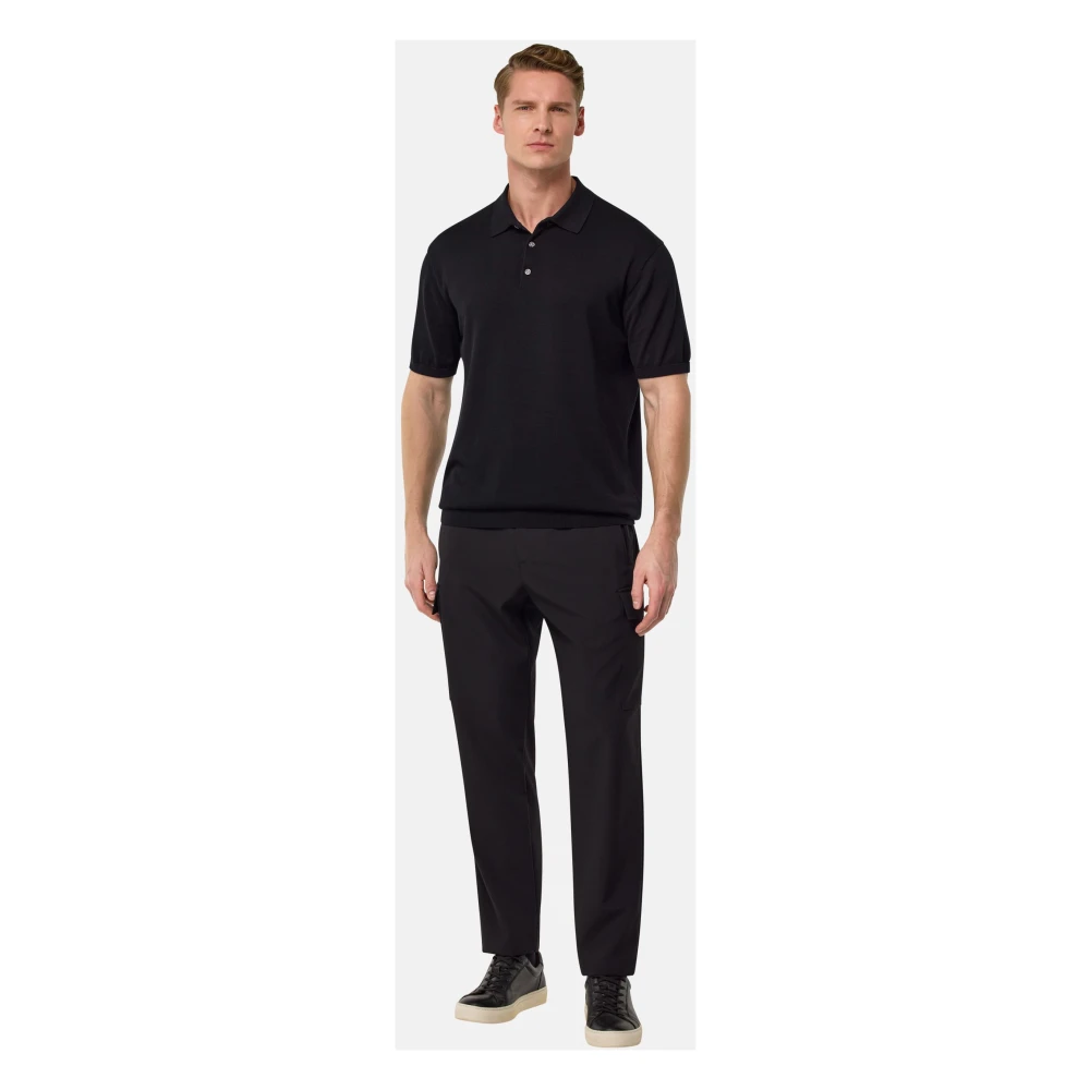 Boggi Milano B Travel Broek in zuivere reiswol Black Heren