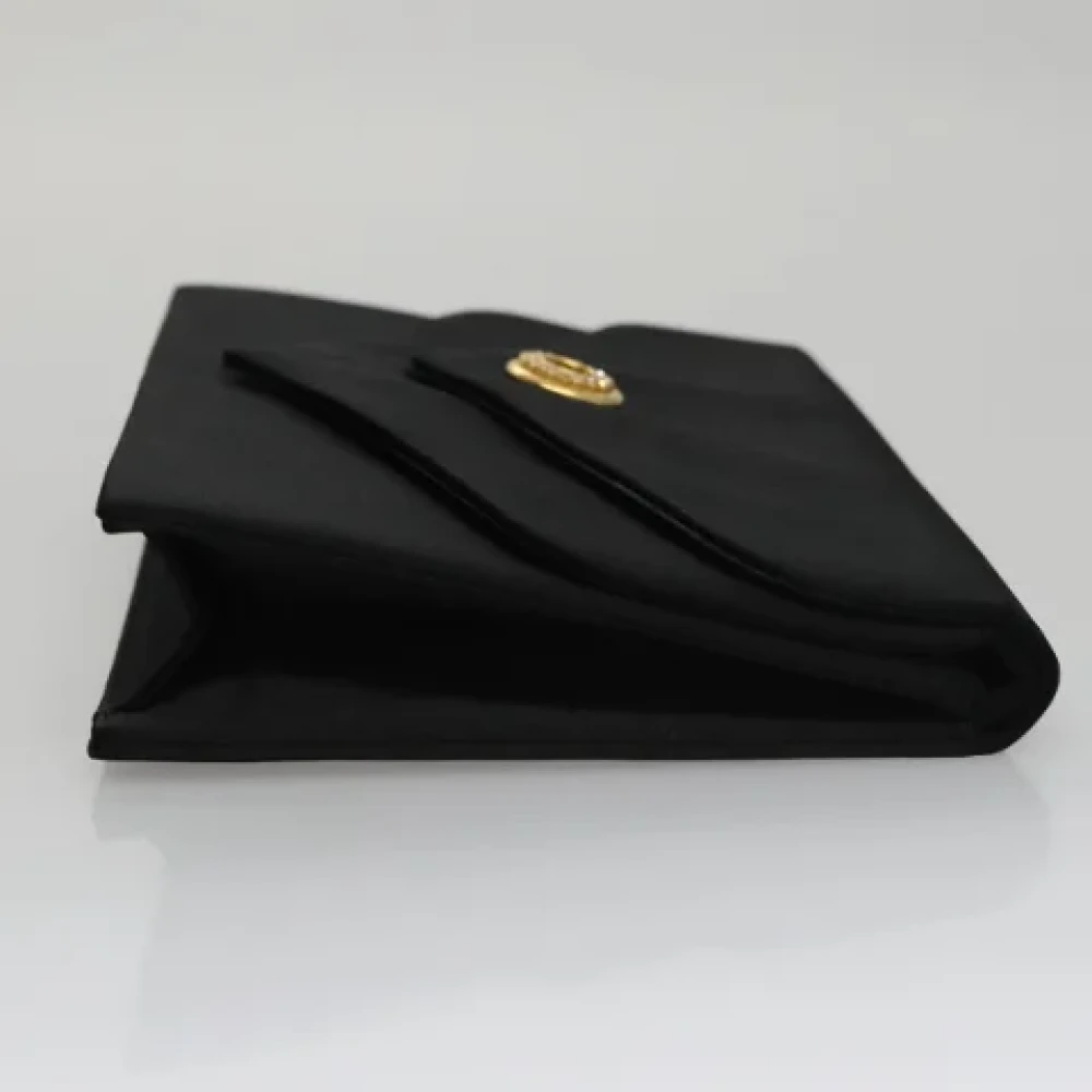 Saint Laurent Vintage Pre-owned Satin clutches Black Dames