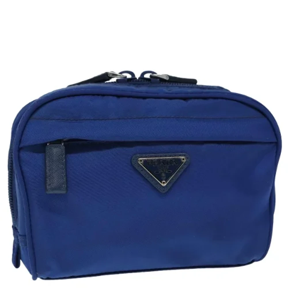 Prada Vintage Pre-owned Nylon pouches Blue Dames