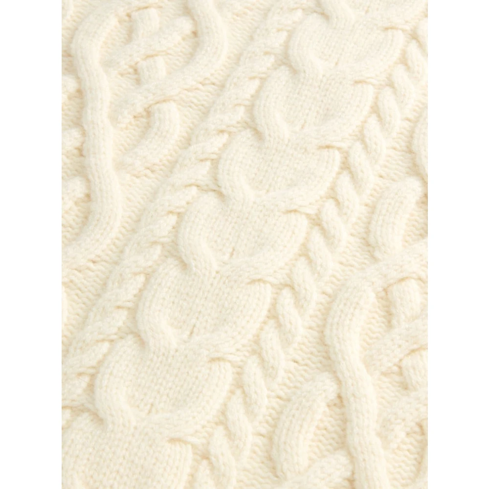 Woolrich Kabelgebreid Wit Trui White Heren