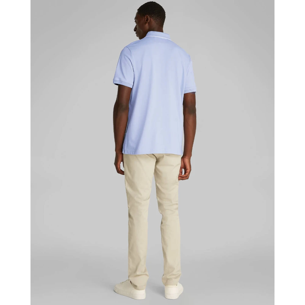 Calvin Klein Liquid Touch Zip Polo Blue Heren