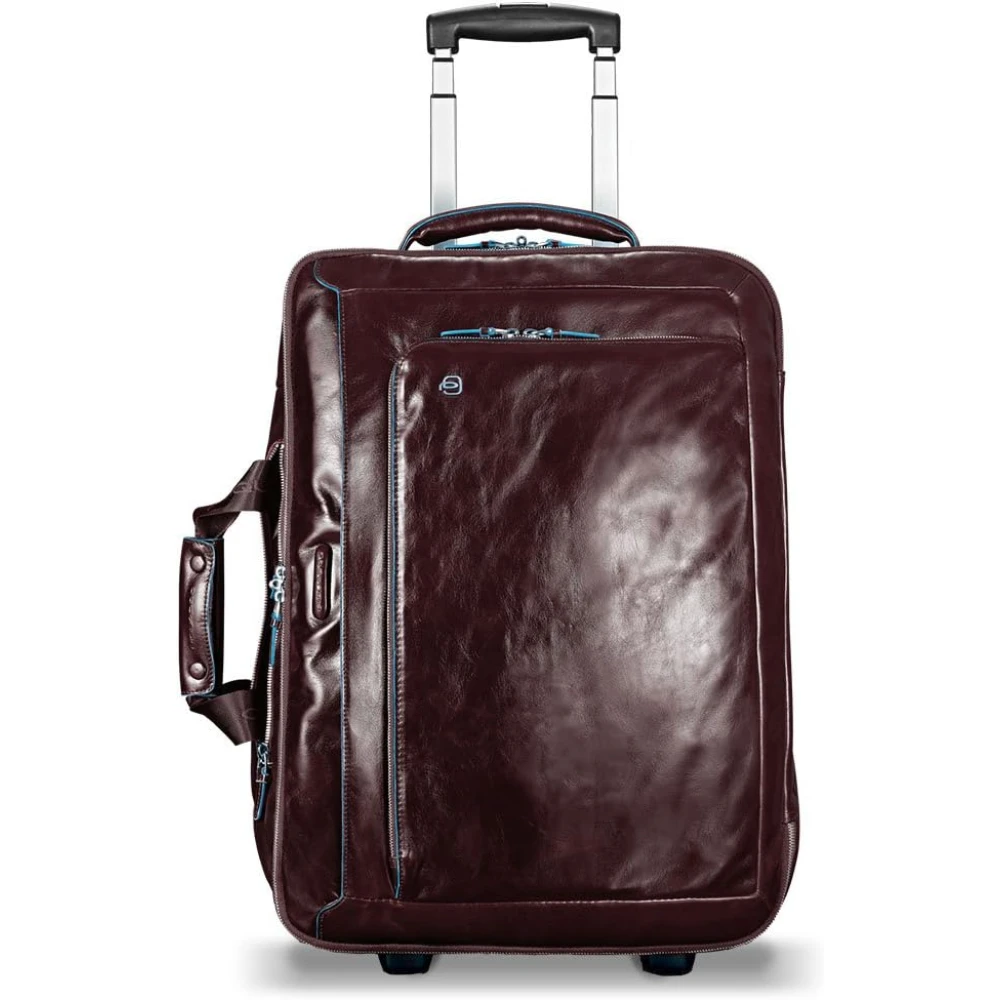 Piquadro Blue Square Leren Koffer Brown Unisex