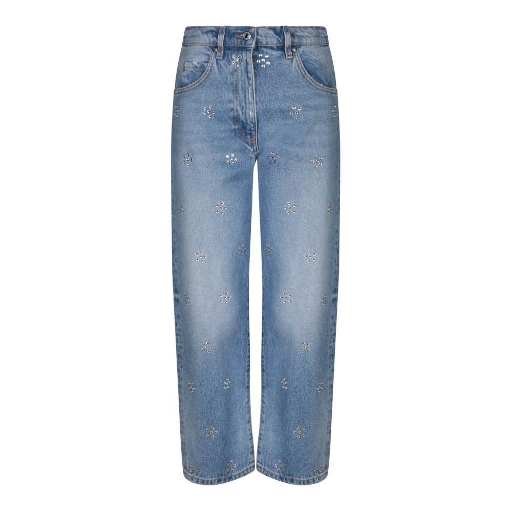 Msgm Stijlvolle Cropped Jeans Blue Dames