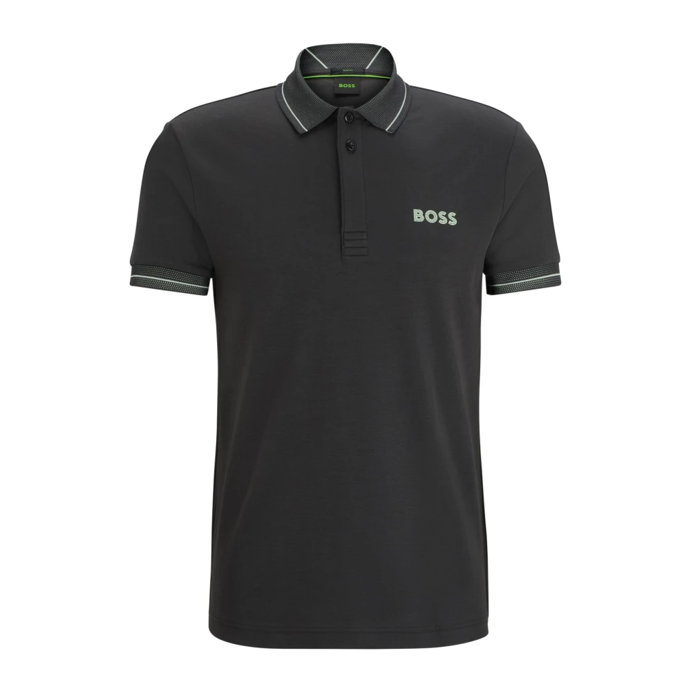 BOSS Green Poloshirt met labelprint model 'Paule'