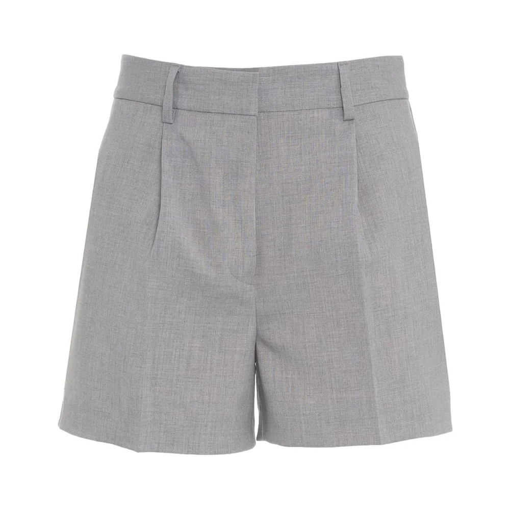 Ottod'Ame Grijze Geplooide Bermuda Shorts Gray Dames