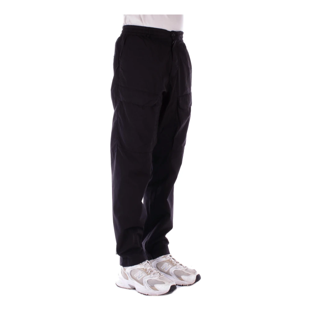 C.P. Company Zwarte Logo Voorkant Skinny Broek Black Heren
