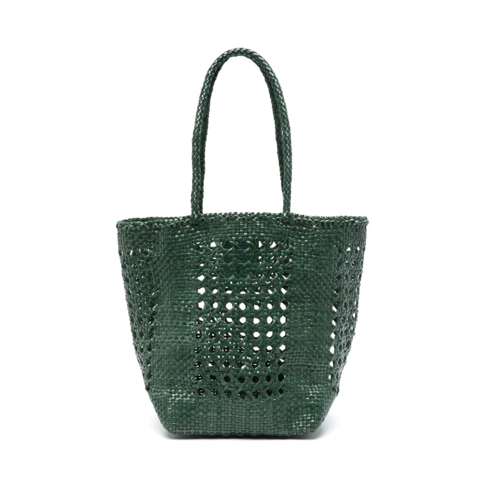 Dragon Diffusion Groene Leren Geweven Tote Tas Green Dames