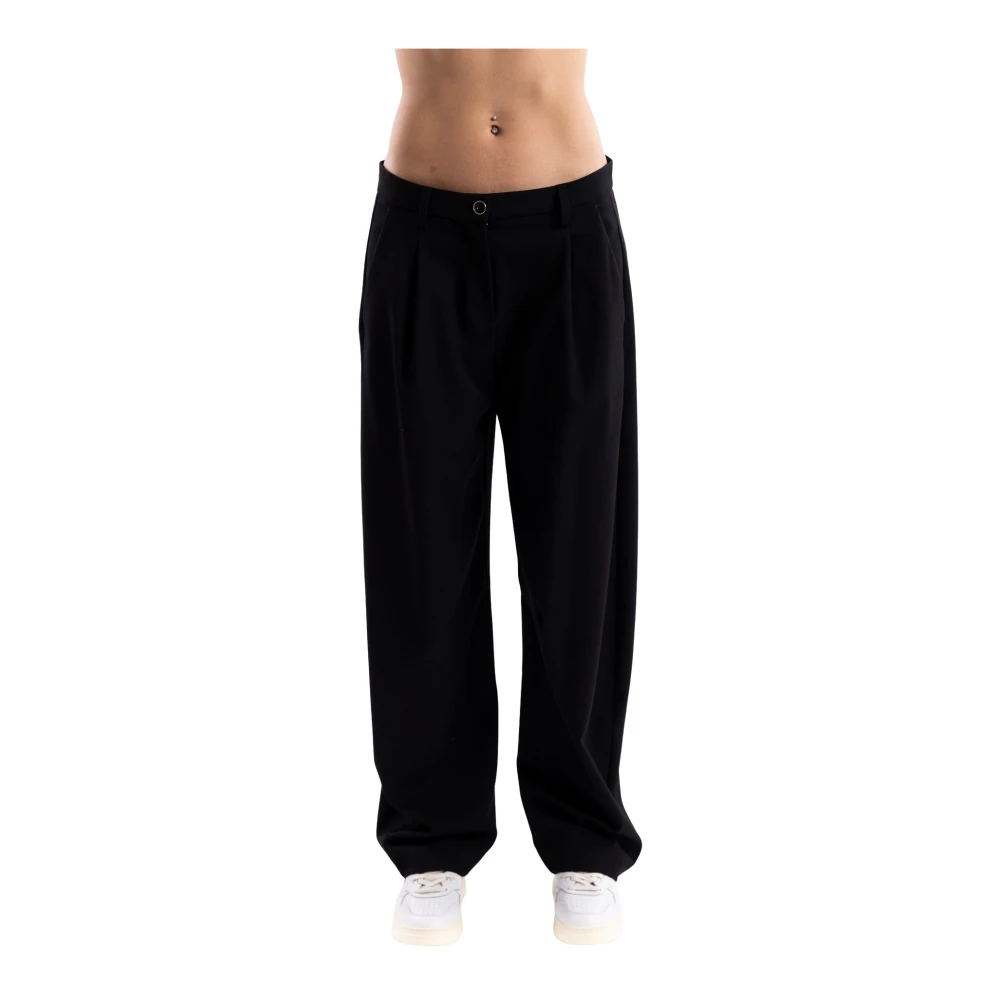 Pinko Donna Nero - Pantaloni Con Bottoni - Trousers - L