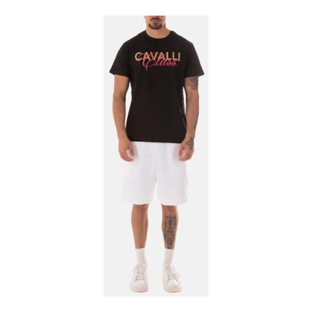 Just Cavalli Heren Logo T-Shirt Black Heren