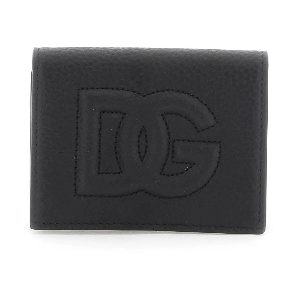 Dolce & Gabbana Gewatteerde DG Logo Leren Kaarthouder Black Heren