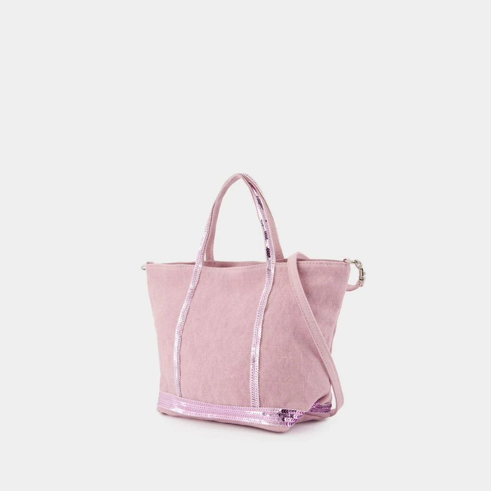 Vanessa Bruno Roze Linnen Shopper Tas Dubbel Draag Pink Dames