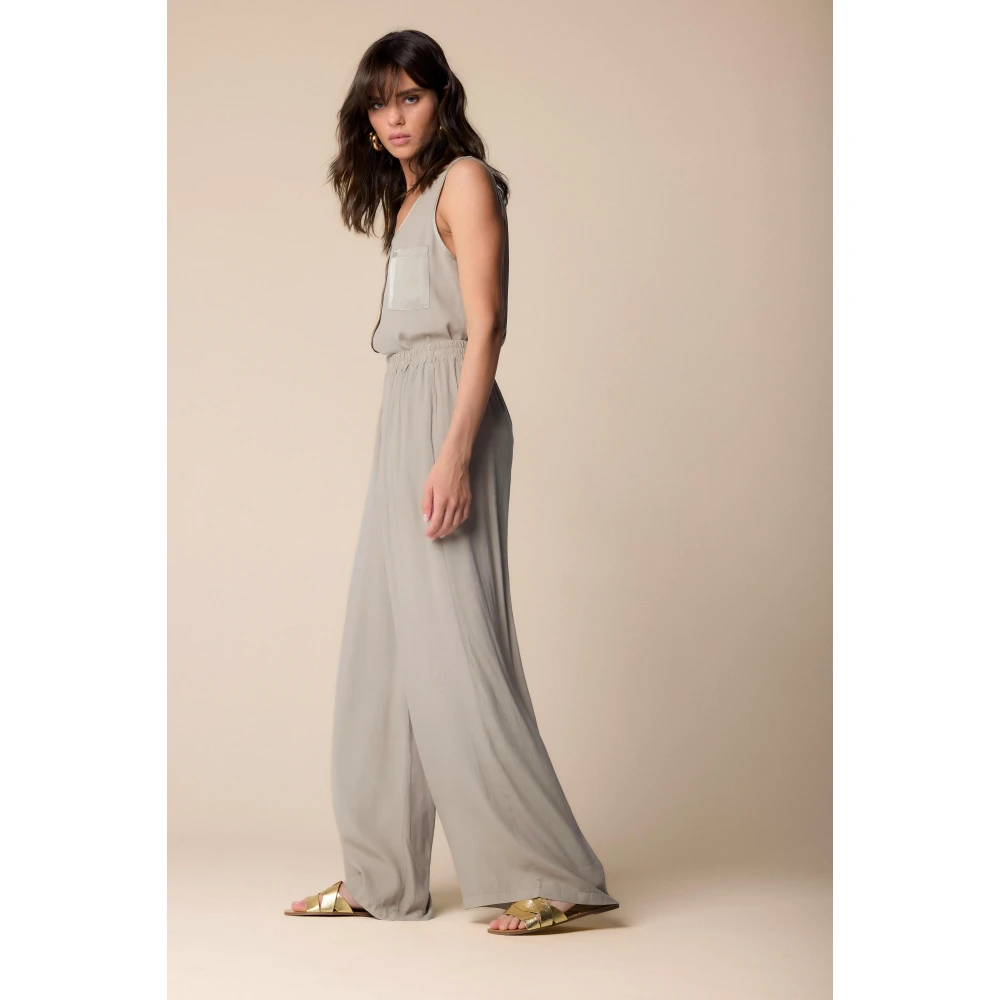 Kocca Grijze Broek met Geplooide Taille Gray Dames