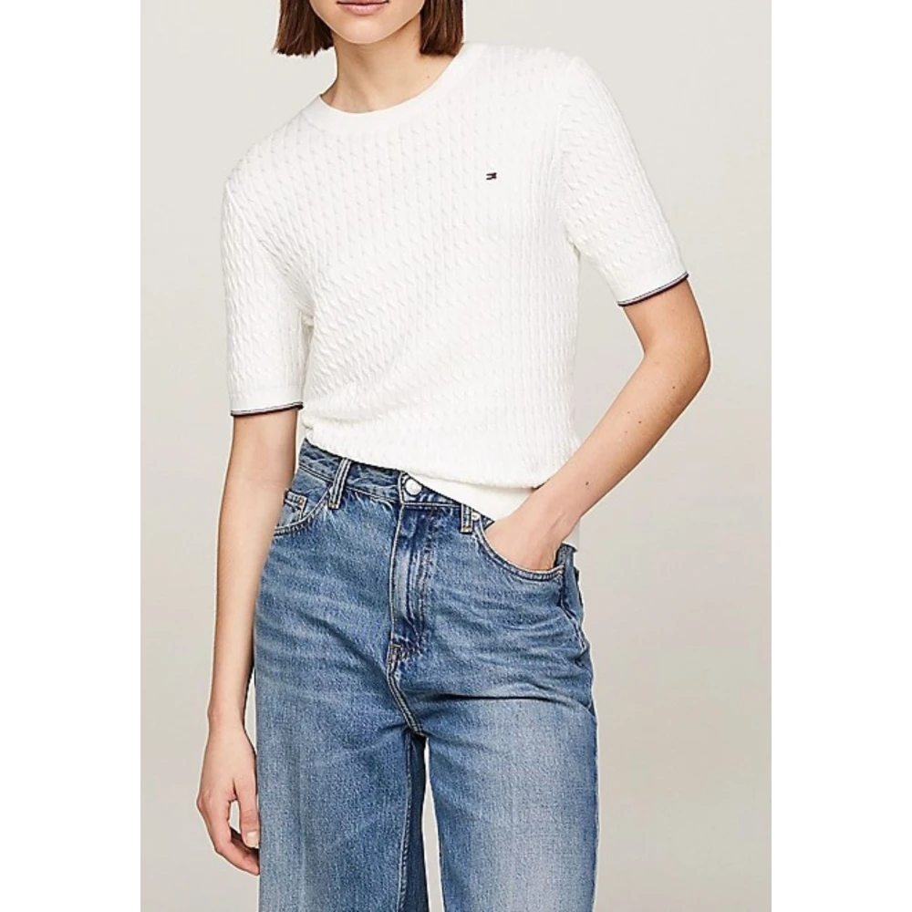 Tommy Hilfiger Kabeltrui voor dames White Dames