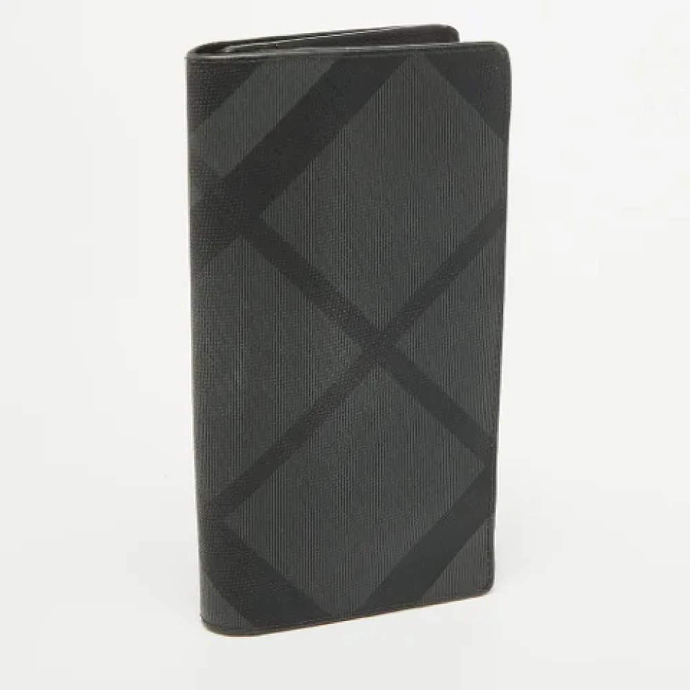 Burberry Vintage Pre-owned Coated canvas wallets Black Dames