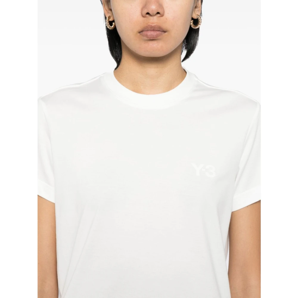 Y-3 Witte Katoenen Crew Neck Tee White Dames