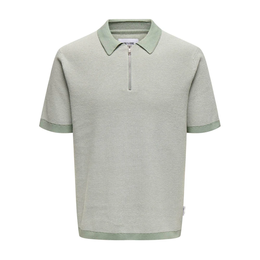 Only & Sons Groene Zip Polo Matteo Green Heren