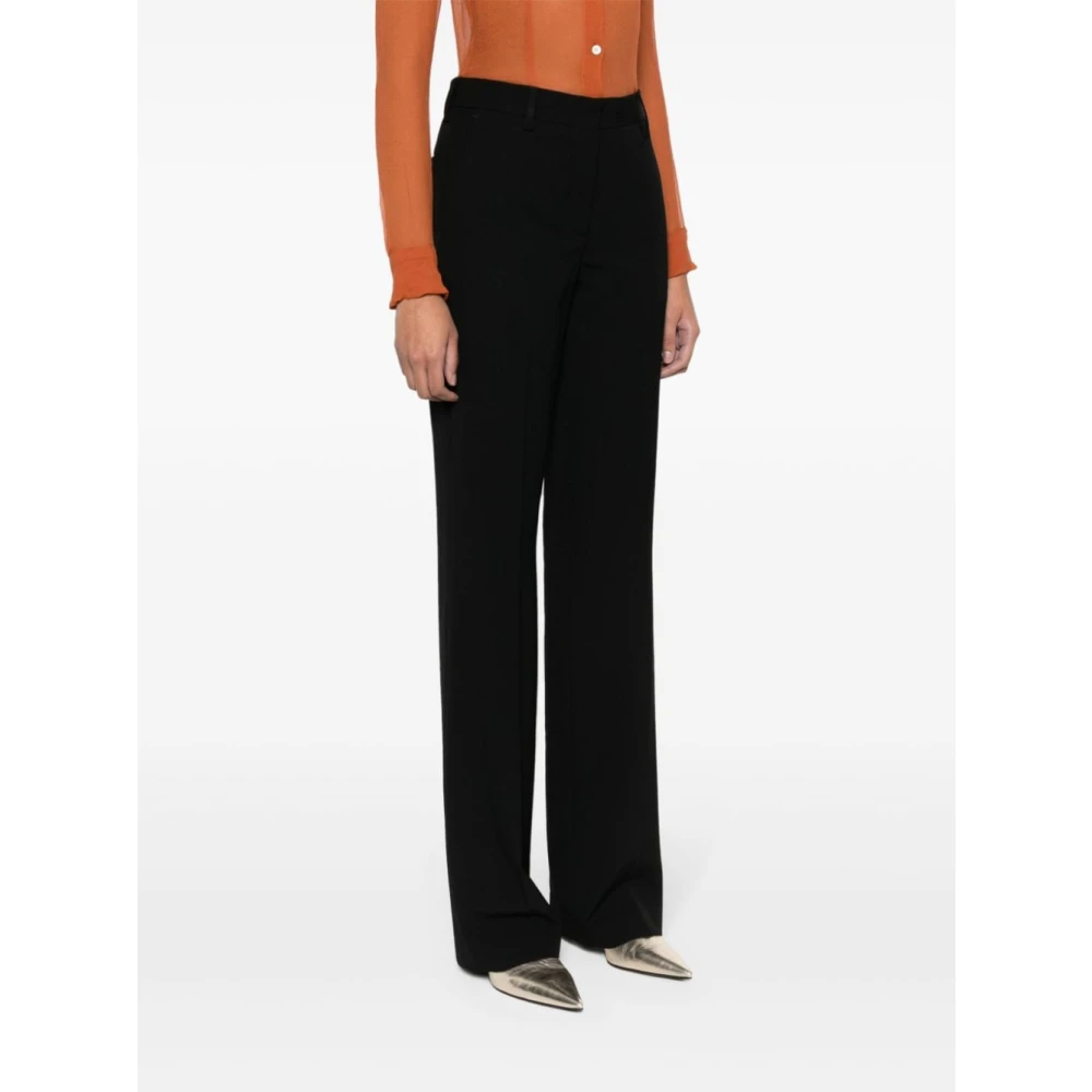 Dries Van Noten Stijlvolle Geweven Broek Black Dames