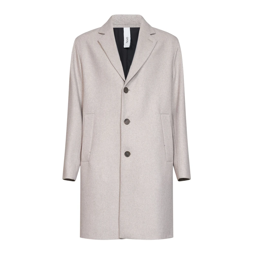 Hevo Cassano Coat - Male - Single-Breasted Coats - Beige - 2XL - Coats