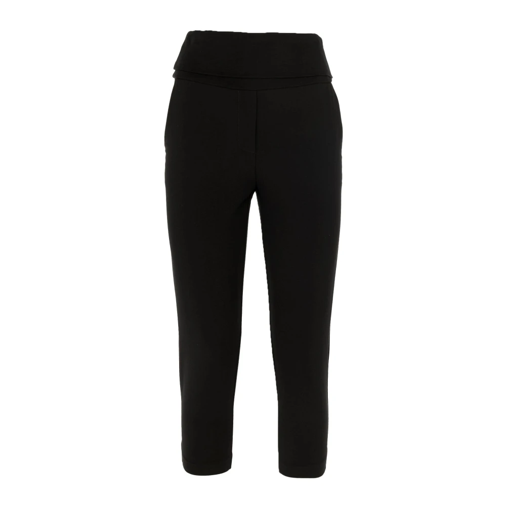 Manila Grace Hoge taille zwarte broek voor vrouwen Black Dames