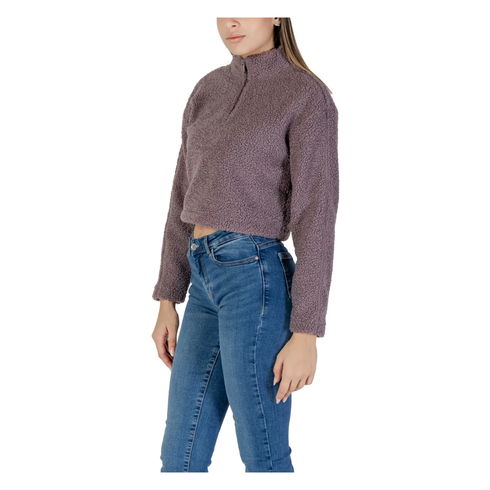 Calvin Klein Sherpa Half Zip Sweater Purple Dames
