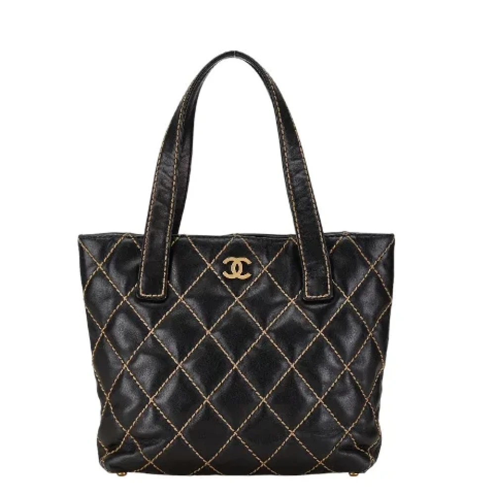 Chanel Vintage Pre-owned Leather chanel-bags Blue Dames