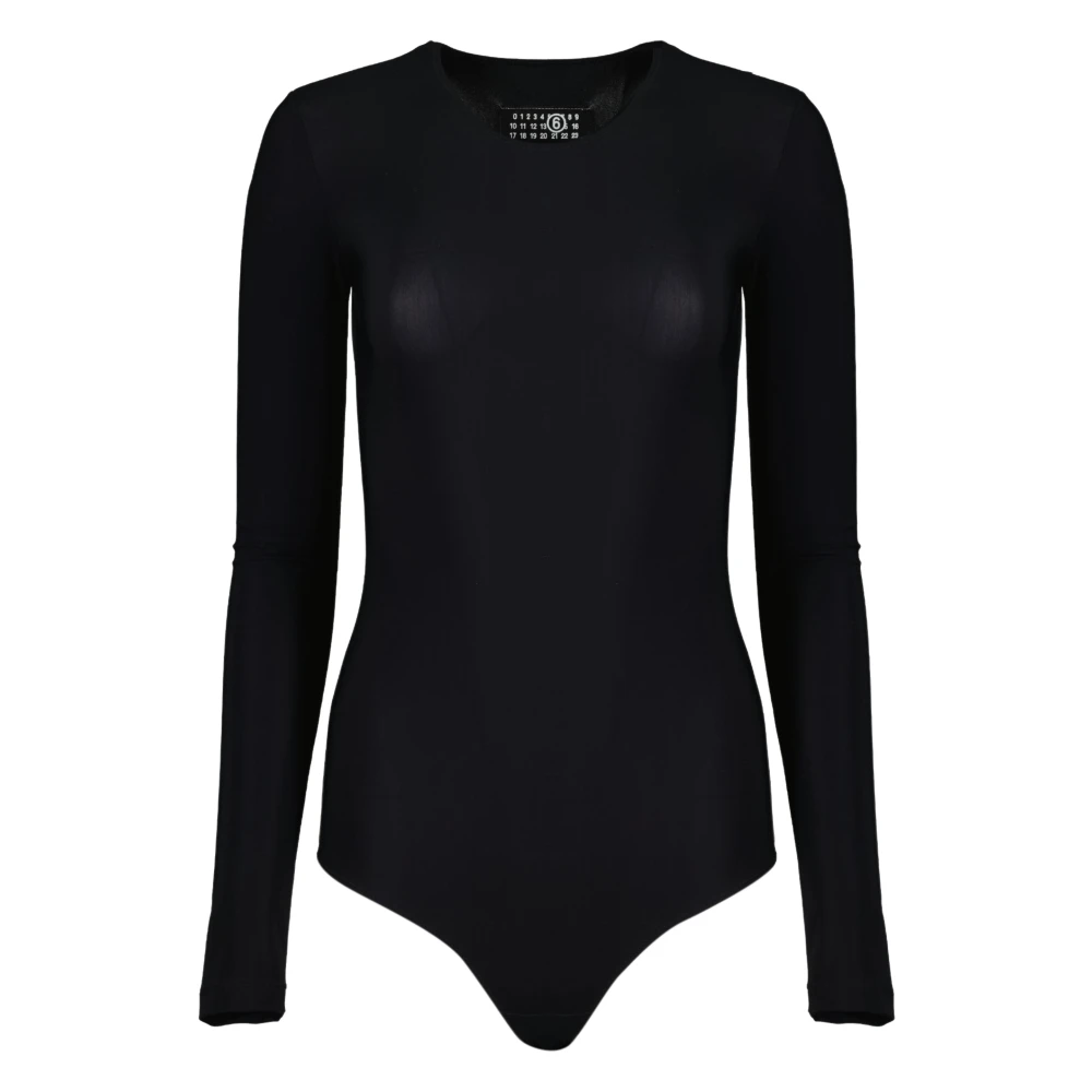 Mm6 Maison Margiela Women's Black Long Sleeve Bodysuit