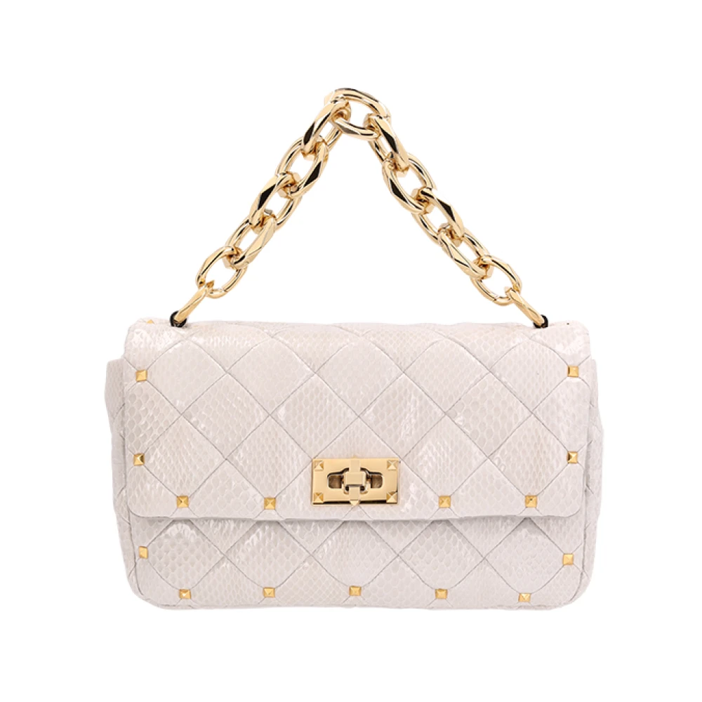 Valentino Garavani Women's White Handbags, One Size, Borsa A Spalla Rockstud Spike